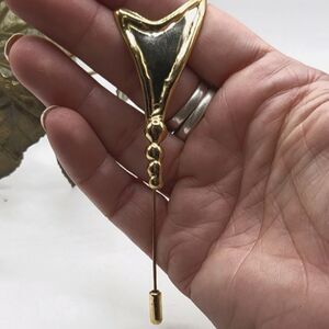 "5/$25" Vintage Two Tone Silver and Gold Abstract Brooch Stick Pin